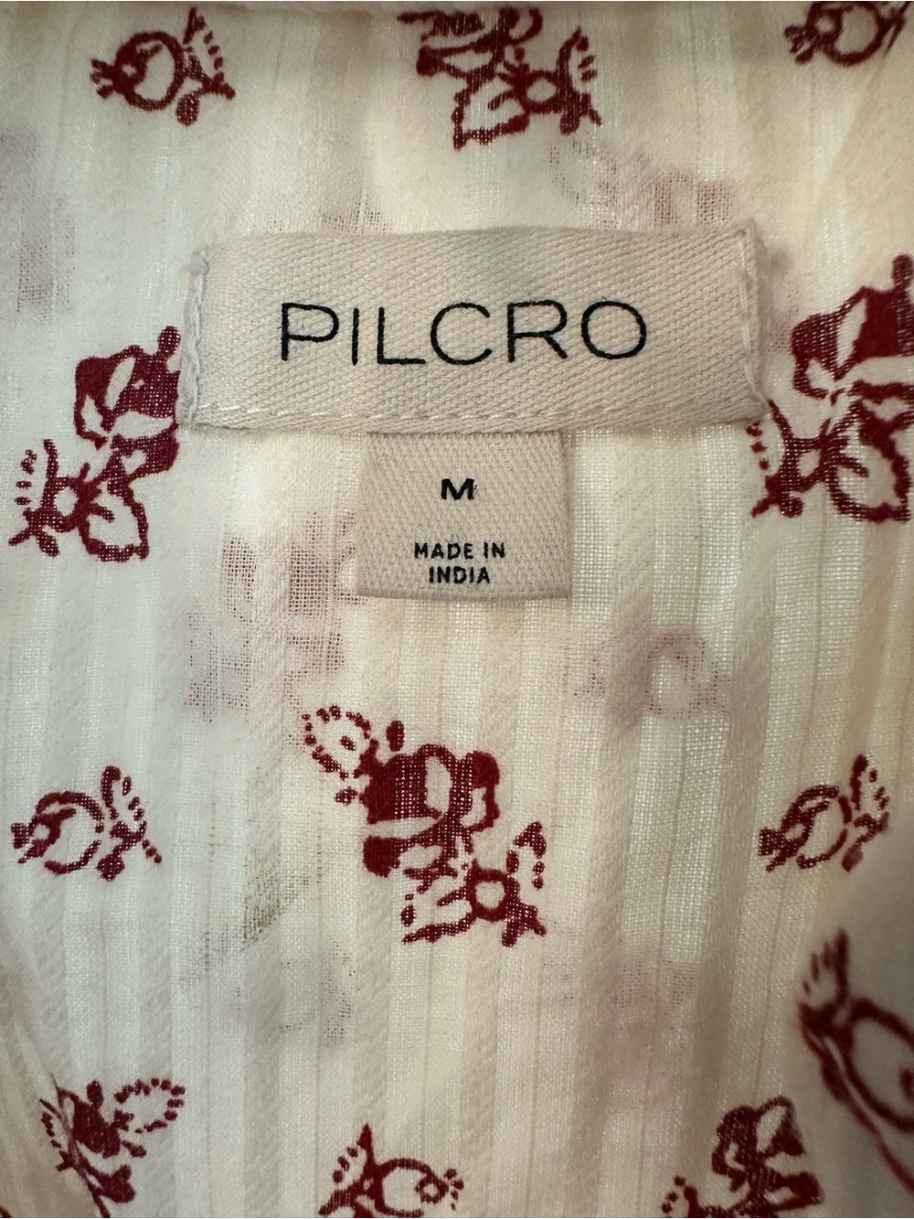 Pilcro Cream Blouse with Red Floral Border from Anthropologie - Picture 5 of 6